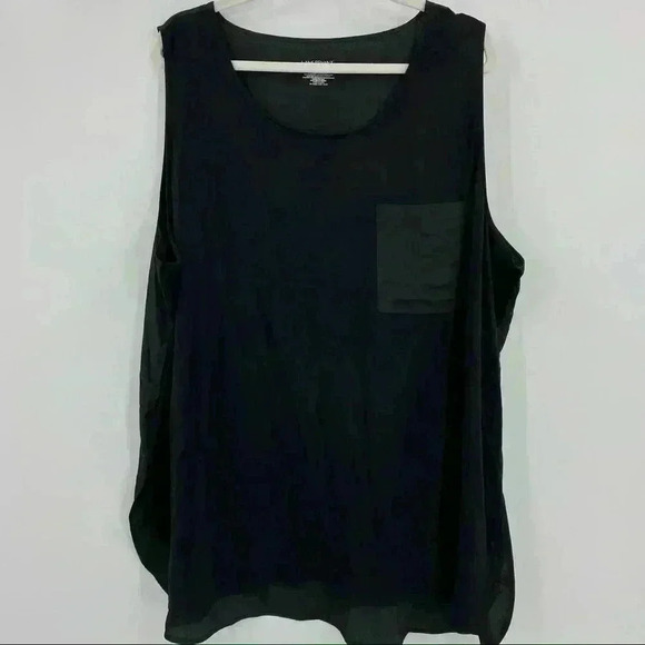 Lane Bryant Black Sleeveless Top W/Pocket Sz 26/28 - Picture 6 of 9